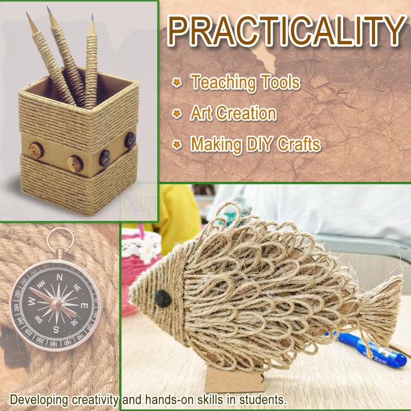 CHIAFFI 656 Feet 3Ply Jute Twine String  2mm Natural Brown Thick Twine Rope for Crafts  Gardening  Tomato  Climbing Plant  Tie Floristry  Gift Wrapping Packing  Christmas  Wedding Decor - Image 5